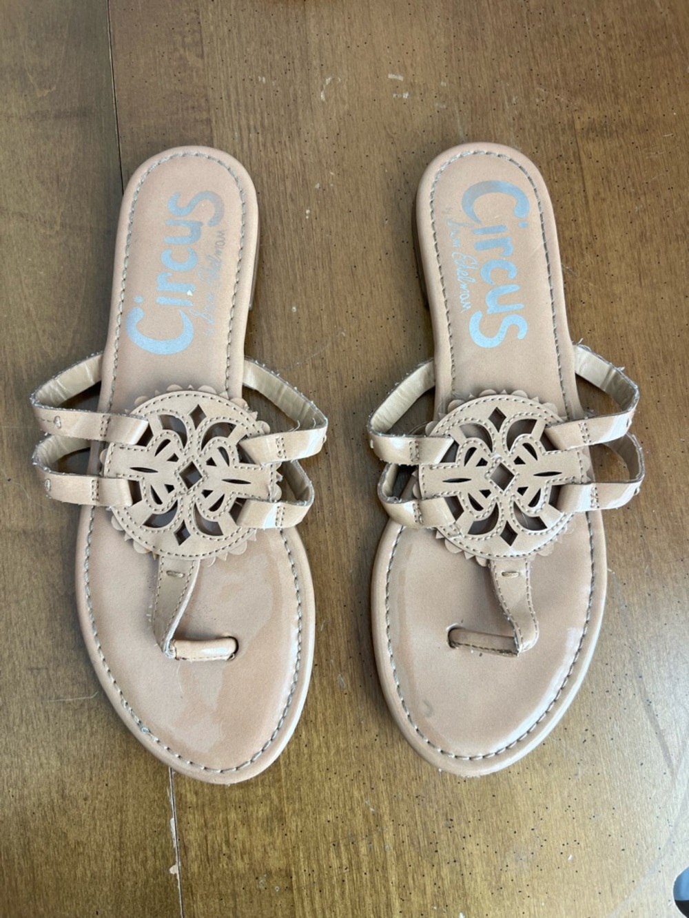 💕 Circus by Sam Edelman Canyon Two-Strap Thong Sandals - Beige Size 8